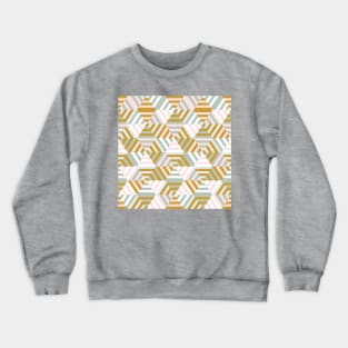 Retro Pastel Hexagons Crewneck Sweatshirt